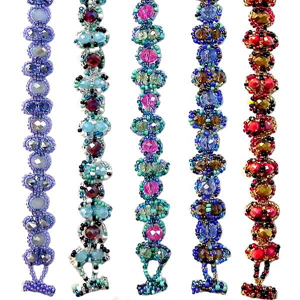 Guatemalan Large Crystal Bead Link Bracelet LINDABR
