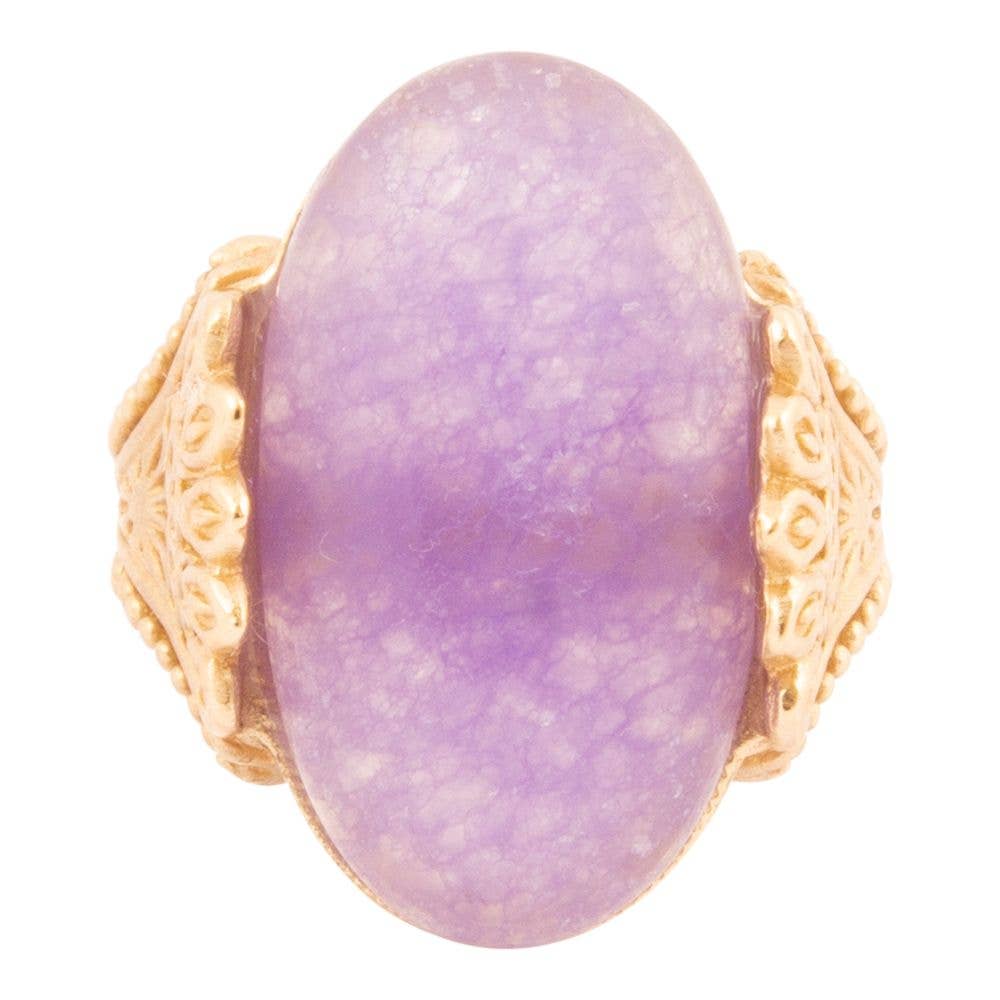 Sari Purple Quartz Golden Statement Ring