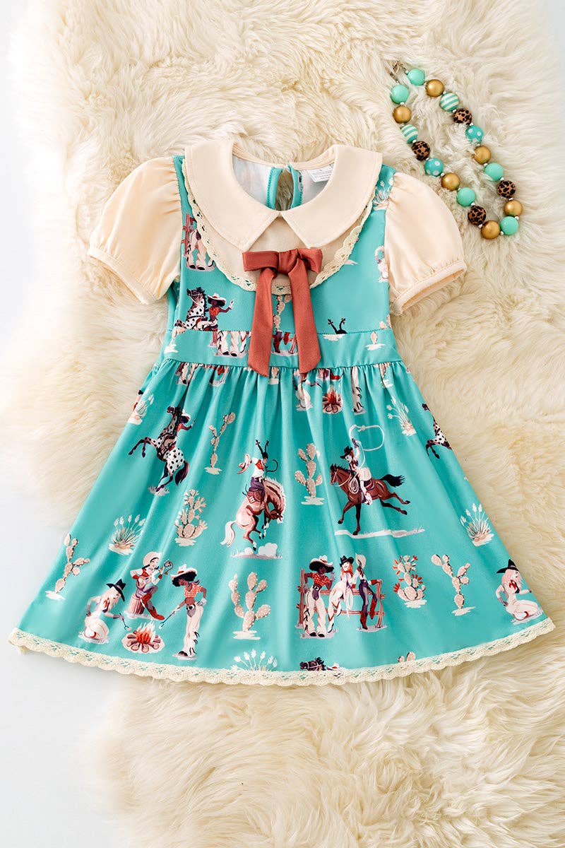 Western Horse rider girls dress with embroidery DRG52618