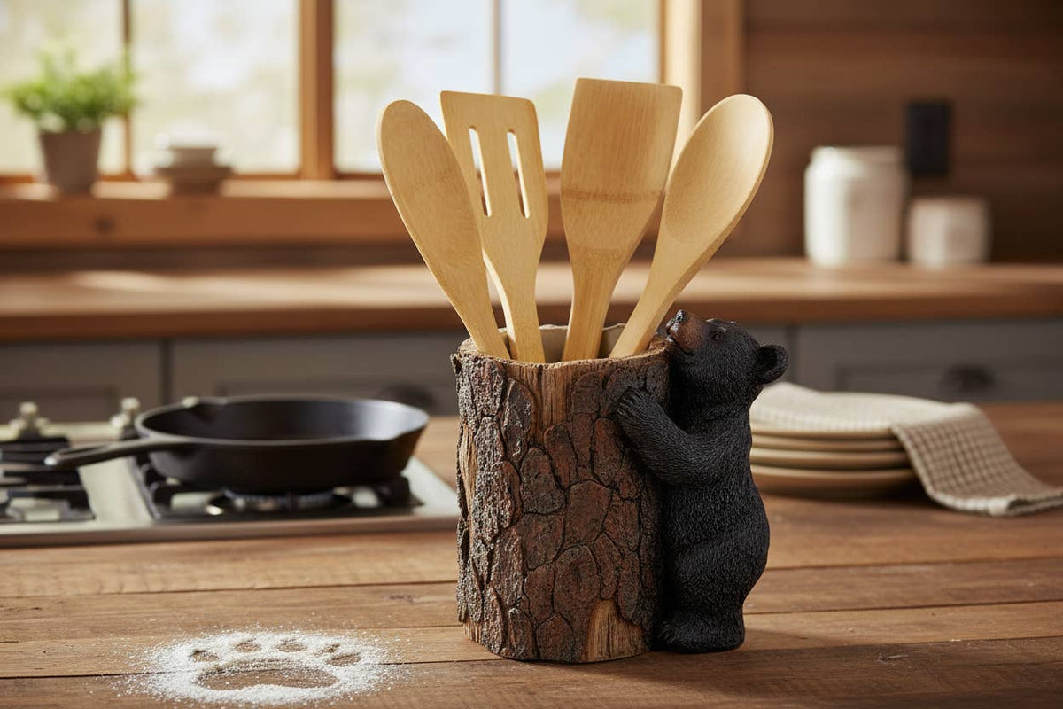 BEAR UTENSIL HOLDER - UTENSIL INCLUDE