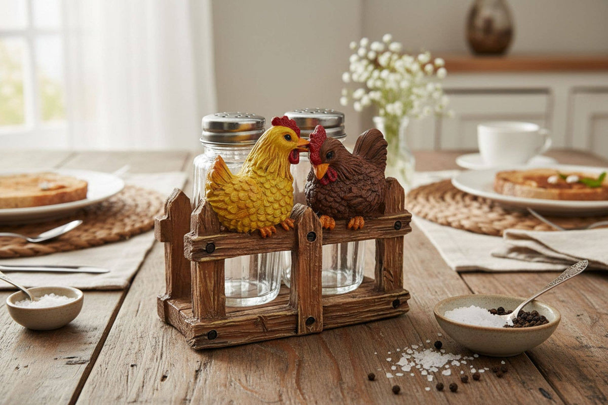 TWO CHICKENS S/P HOLDER 4"X2.5"X3.5" 18023