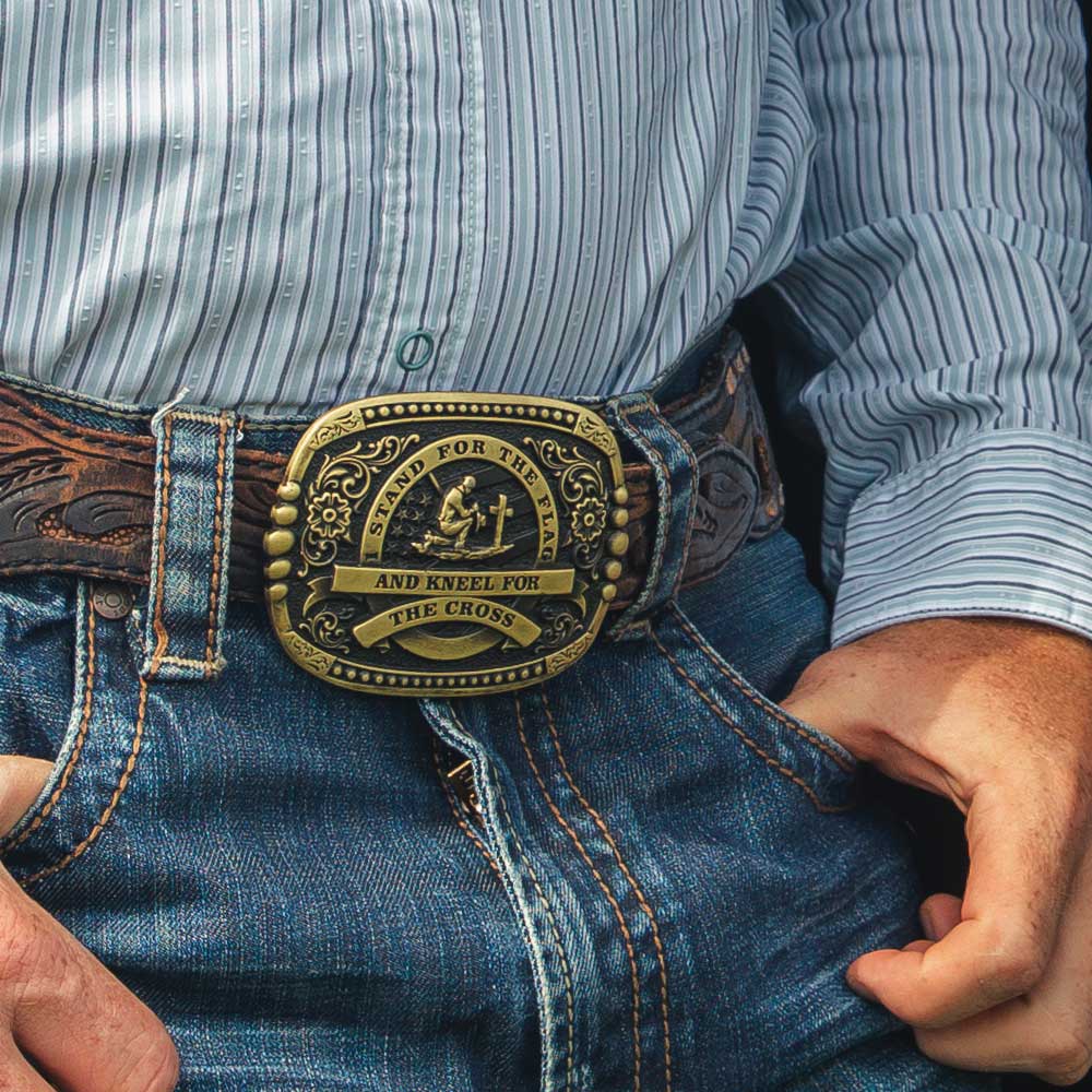 Montana Silversmiths Kneel For The Cross Buckle A1040C