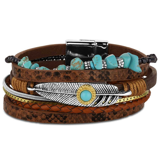 Montana Silversmiths Boho Feather Wrap Attitude Bracelet ABC350
