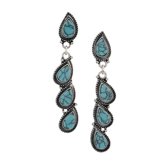 Montana Silversmiths Turquoise Drops Attitude Earrings AER5917