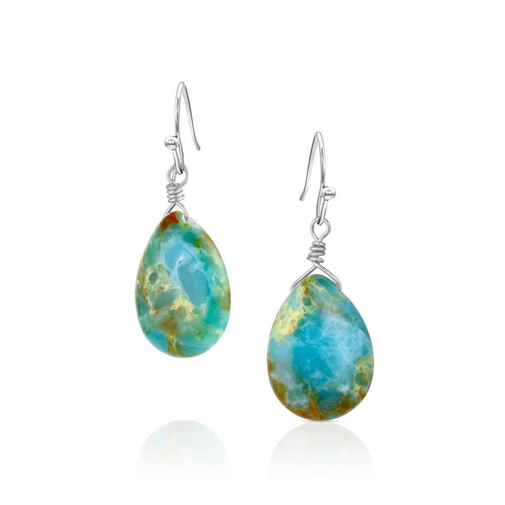 Montana Silversmiths Turquoise Teardrop Attitude Earrings AER6358