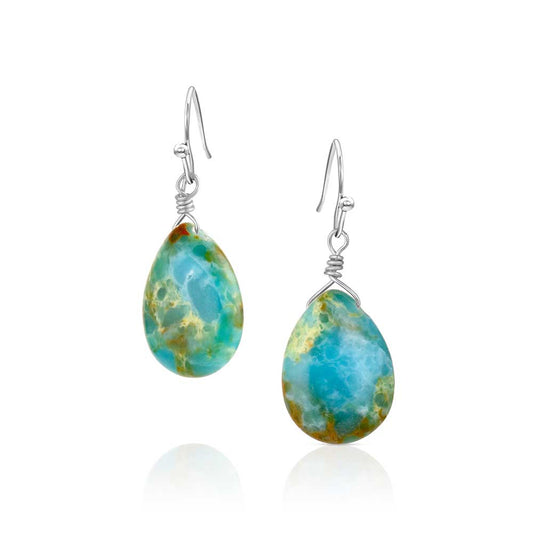 Montana Silversmiths Turquoise Teardrop Attitude Earrings AER6358