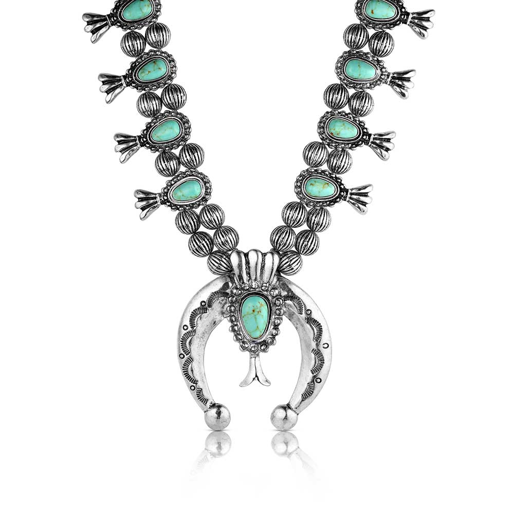 Montana Silversmiths Turquoise Squash Bloosom Necklace AMC6352