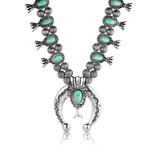 Montana Silversmiths Turquoise Squash Bloosom Necklace AMC6352