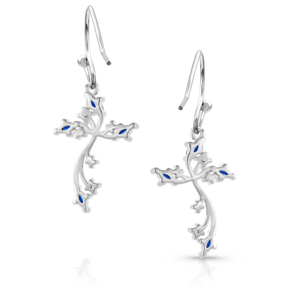 Montana Silversmiths Montana Blue Crystal Cross Earrings ER5522