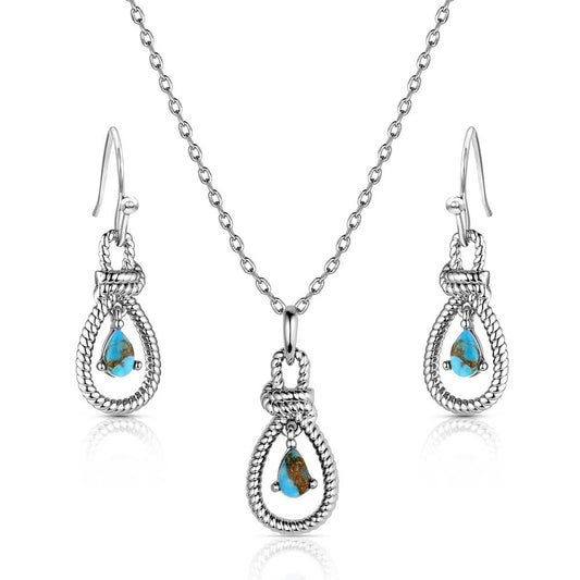 Montana Silversmith Jewelry Set Turquoise Tear Drop JS6374