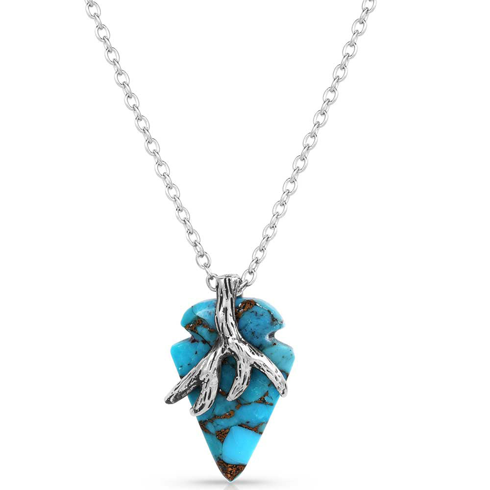 Montana Silversmiths Antlers Point Turquoise Arrowhead Necklace KTNC5653