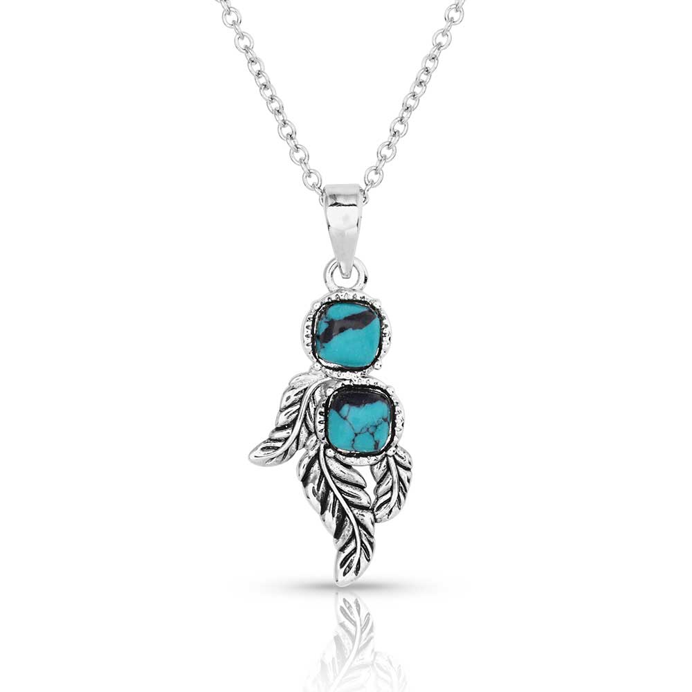 Montana Silversmiths  Whispering Winds Feather Turquoise Necklace NC5711