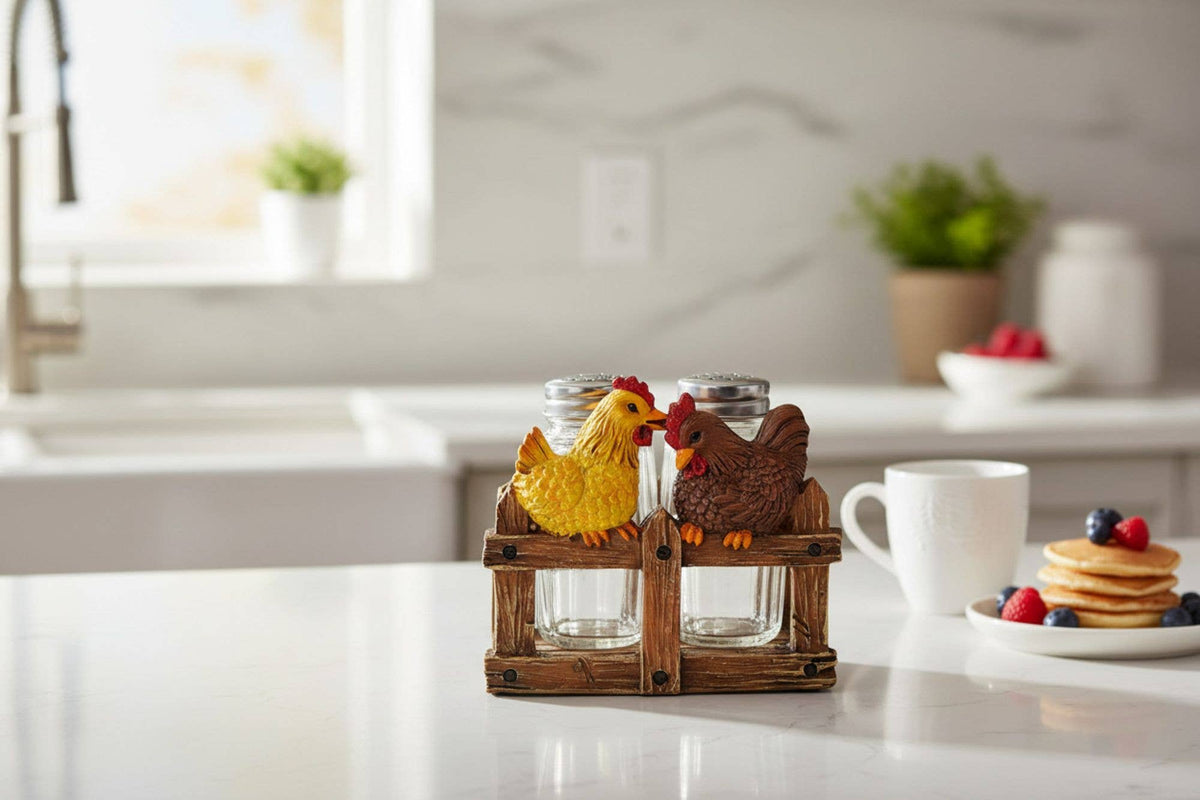 TWO CHICKENS S/P HOLDER 4"X2.5"X3.5" 18023