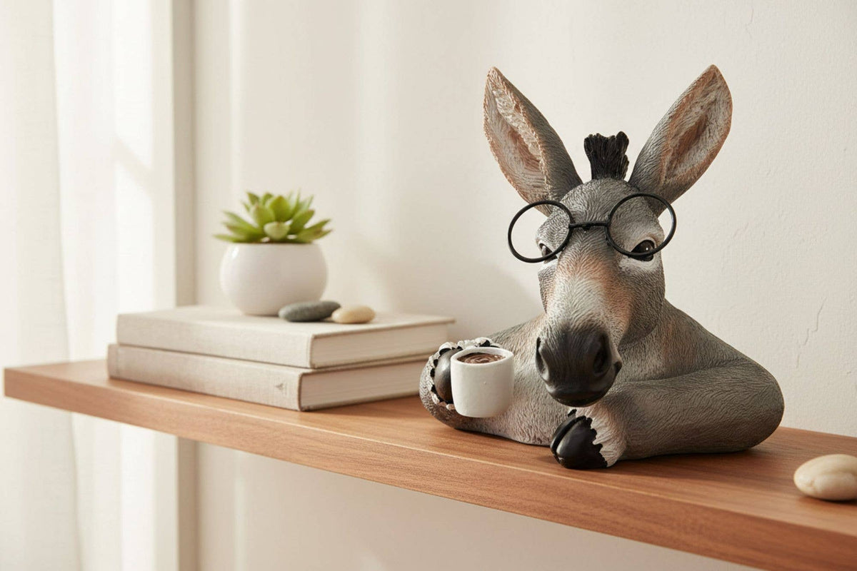 DONKEY WITH GLASSES 6"X4.5"X5.25",   18026