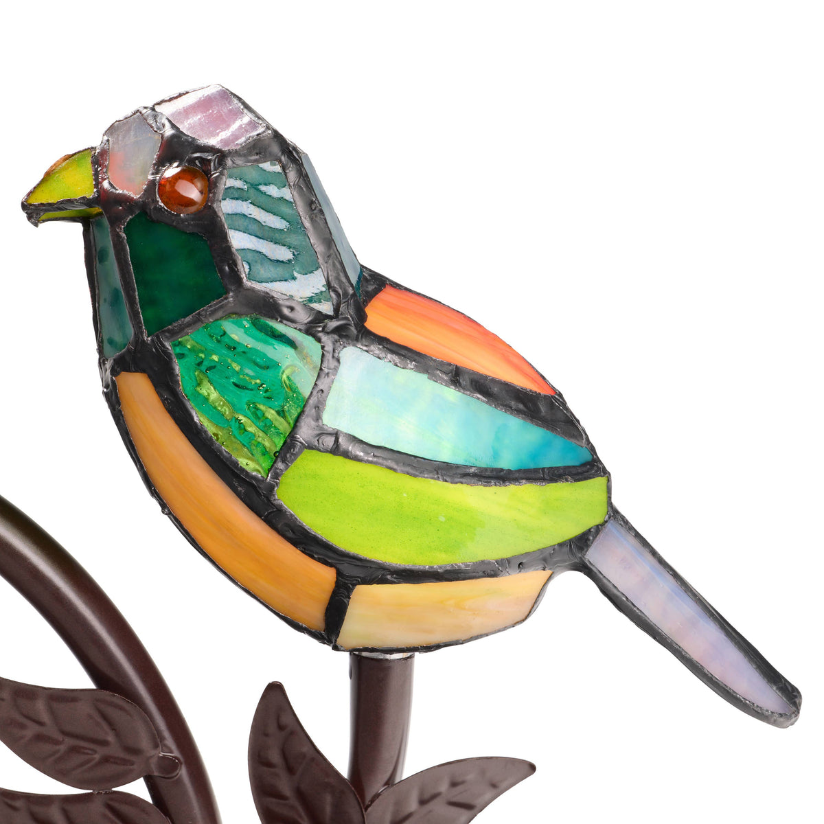 15" Tiffany-Style Stained Glass Triple Bird Table Lamp 3BIRD