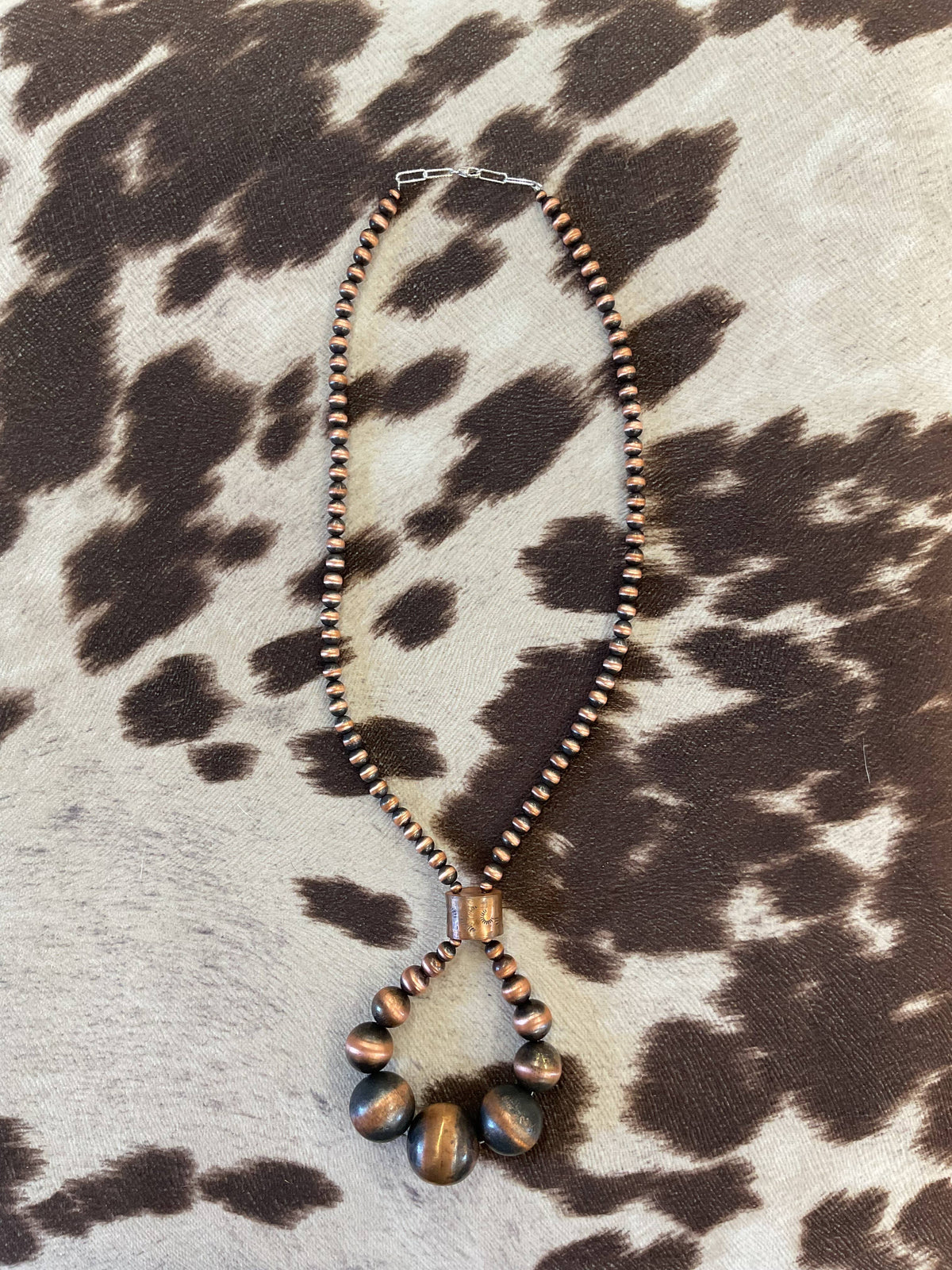 Graduated Copper Pearl Lasso Necklace #542