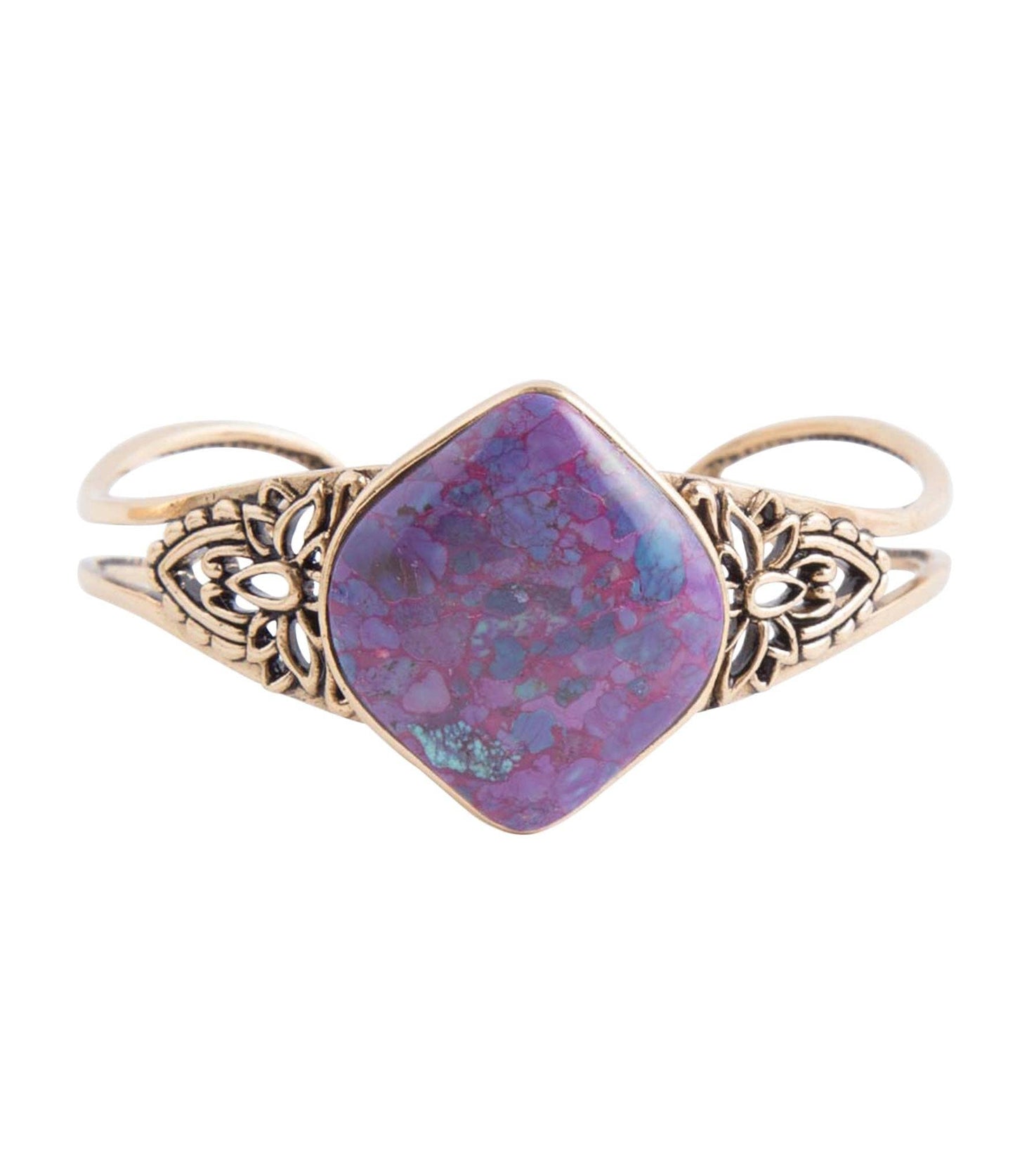 Purple Turquoise and Bronze Cuff Bracelet ZENBB01