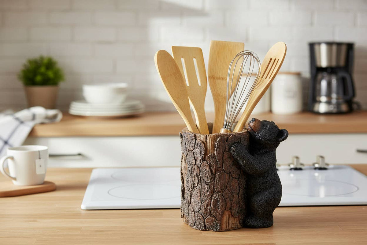 BEAR UTENSIL HOLDER - UTENSIL INCLUDE