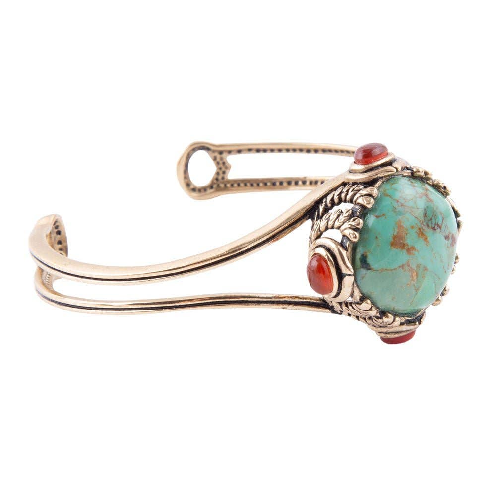 Wilder Turquoise Carnelian and Bronze Cuff Bracelet WDERB01T01B