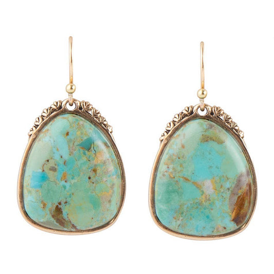 Agave Genuine Turquoise Earrings 04T01B