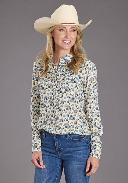 Stetson Ladies LS Blouse Field Flowers 110500590236BU